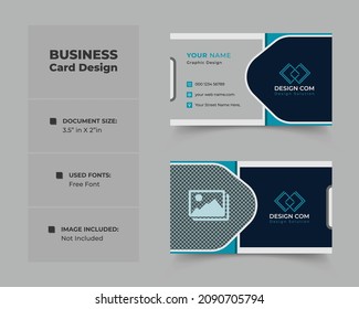 Plantilla creativa de tarjeta de visita, diseño de tarjeta de visita horizontal de doble cara