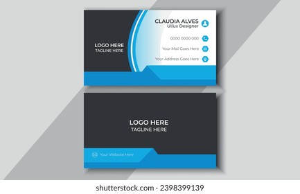 Creative business card template double-sided . Portrait and landscape orientation.