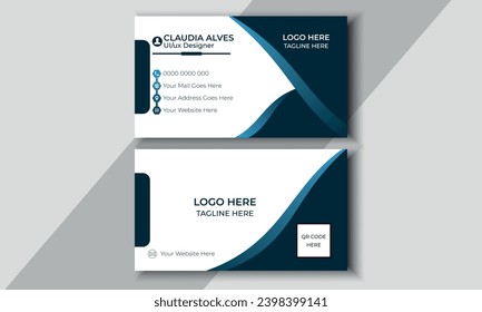 Creative business card template double-sided . Portrait and landscape orientation.