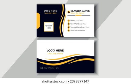 Creative business card template double-sided . Portrait and landscape orientation.