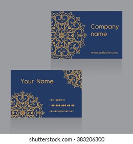 Creative business card template with editable design. 