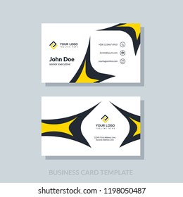 Creative business card template with flat user interface. Modern geometric background.