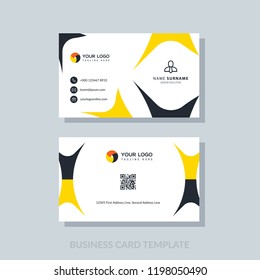 Creative business card template with flat user interface. Modern geometric background.