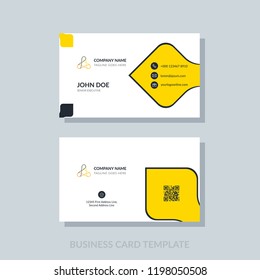 Creative business card template with flat user interface. Modern geometric background.