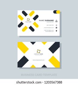 Creative business card template with flat user interface. Modern geometric background.