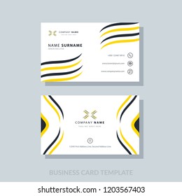 Creative business card template with flat user interface. Modern geometric background.