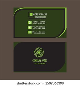 Creative Business Card Template. Flat Design Vector Illustration. Stationery Design. 4 Color Combinations. Print Template

