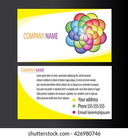 Creative business card template, flat design vector illustration