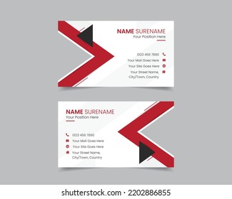 Creative Business Card Template With Geometric Shapes, Name Card Vector Illustration Layout In Rectangle Size, Horizontal Visiting Card Flat Design Template Vector
