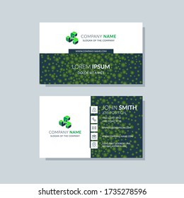 Color verde creativo de la plantilla de la tarjeta de visita. Diseño plano, fondo abstracto de cubierta moderna