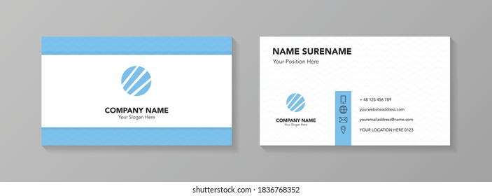 Creative business card template with icons. Vector