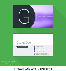 Creative Business Card Template. Letter G. Flat Design Vector Illustration. Stationery Design