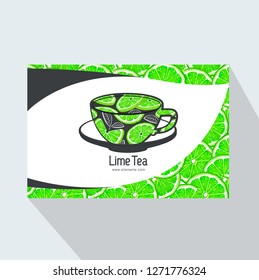 creative business card  template with lime, vector illustration