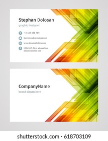 Plantilla de tarjeta de visita creativa Ilustración moderna de vectores de diseño corporativo creativo y limpio. Dos lados y fondo abstracto colorido.