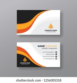 Creative business card template with orange details