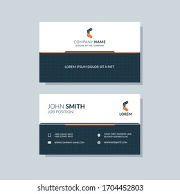 Creative business card template orange color. Flat design, modern cover abstract background