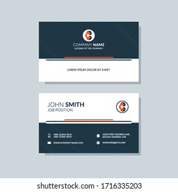 Creative business card template orange color. Flat design, modern cover abstract background