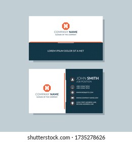 Creative business card template orange color. Flat design, modern cover abstract background