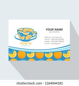 creative business card  template with oranges, vector illustration
