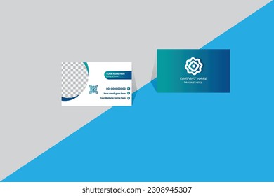 tarjeta de visita creativa Diseño de tarjeta profesional de plantilla con soporte de imagen y forma geométrica de color de gradiente limpio.