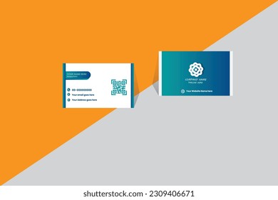 creative business card Template professional card design with Clean gradient color geometric shape.
