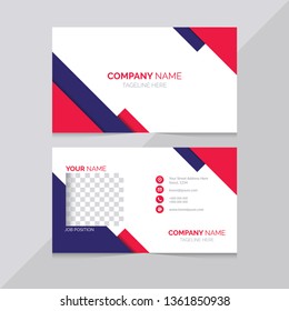 Creative Business Card Template. Red and Purple Color. Double sided design