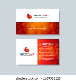 Creative business card template red color. Flat design, modern cover abstract background