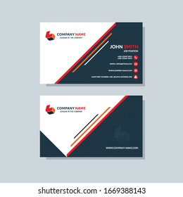 Creative business card template red color. Flat design, modern cover abstract background