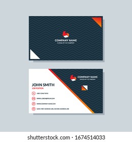 Creative business card template red color. Flat design, modern cover abstract background

