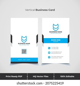 Creative business card template and vertical print template with company logo mockup