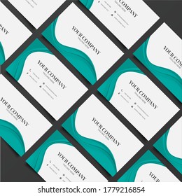 Plantilla de tarjeta de visita creativa con estilo de corte de papel ondulado