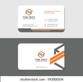 creative business card template for your firm, gray background in mockup