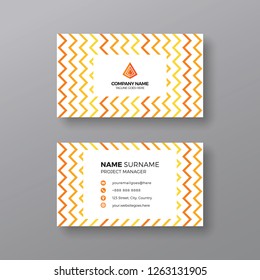 Creative business card template with zig zag pattern