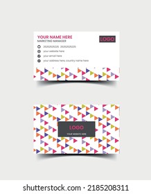 CREATIVE BUSINESS CARD WITH TRIANGLE PATTERN.
