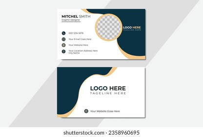 Plantilla de diseño de vectores de tarjetas de negocio creativa. Diseño horizontal. vector de tarjeta de visita editable, diseño de ilustración vectorial, simulación de tarjeta de visita.