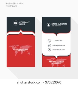 Creative Business Card Vector Template. Flat Design Vector Illustration. Stationery Design