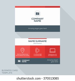 Creative Business Card Vector Template. Flat Design Vector Illustration. Stationery Design