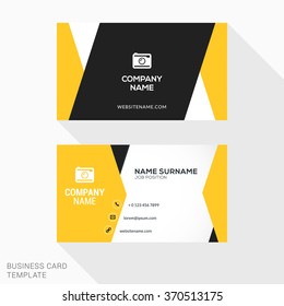 Creative Business Card Vector Template. Flat Design Vector Illustration. Stationery Design