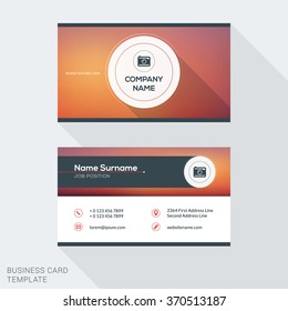 Creative Business Card Vector Template. Flat Design Vector Illustration. Stationery Design