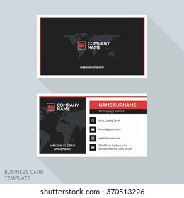 Creative Business Card Vector Template. Flat Design Vector Illustration. Stationery Design