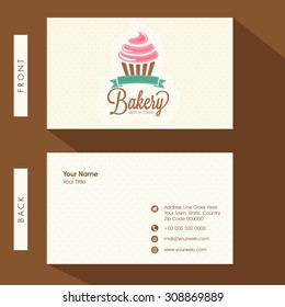 Creative business card or visiting card design for Bakery.
