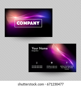 Tarjeta de visita creativa, tarjeta de visita o plantilla de tarjeta de nombre con un brillante diseño de ondas abstractas.