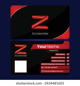 Creative Business Card and Visiting Card or Z Logo Design