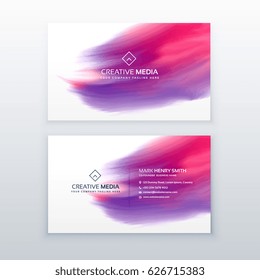 creative business card with watercolor effect