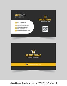 Creative business card, yellow,black shape business card for corporate identity , name card , visiting card