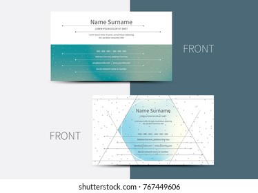 Creative business cards with gradient star dots in the background
