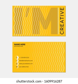 creative business cards horizontal double sided template vector illustration art line ribbon low poly  