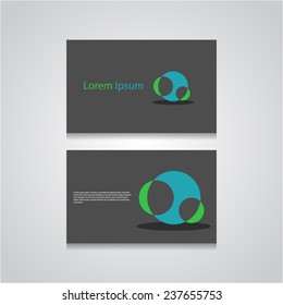 Creative business cards set template with abstract bubbles  icon.