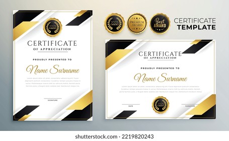 creative business certificate of appreciation template design vector