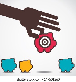 creative business concept , focus on money vector